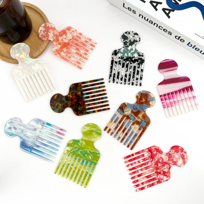 Classic Colored Acetate Comb: White