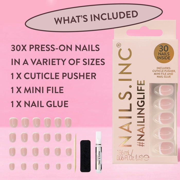 Classic Kim Square French Tip Press-On Nails