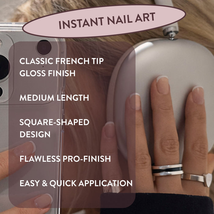 Classic Kim Square French Tip Press-On Nails