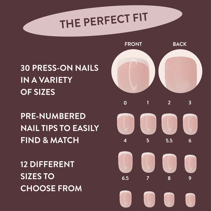 Classic Kim Square French Tip Press-On Nails