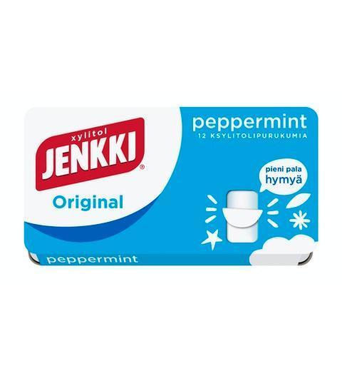 Cloetta Jenkki Xylitol Original Peppermint Chewing Gum 1Box of 18g 0.6 oz - Soposopo