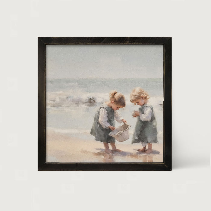 Collecting Shells - Framed art