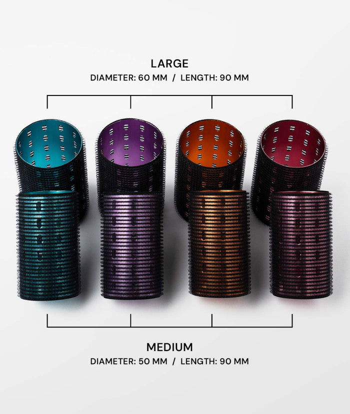 domdom velcro roller set metallic hair set clips rollers bag celebrity hairstylist