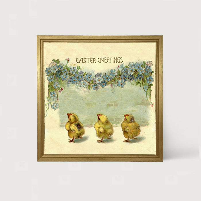 Easter Greeting Chicks - Framed art