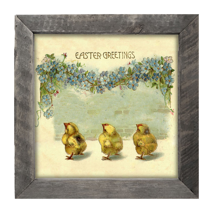 Easter Greeting Chicks - Framed art