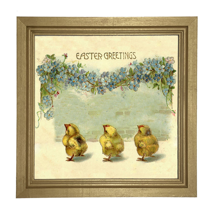 Easter Greeting Chicks - Framed art