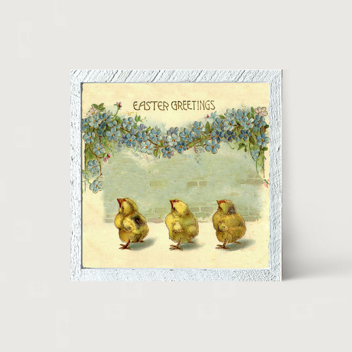 Easter Greeting Chicks - Framed art