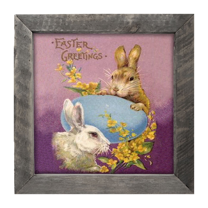 Easter Greetings Bunnies - Framed art