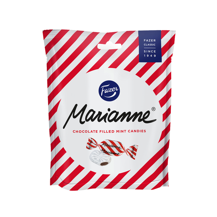Fazer Marianne Peppermint Candy 220g - Red & White Stripes - Soposopo