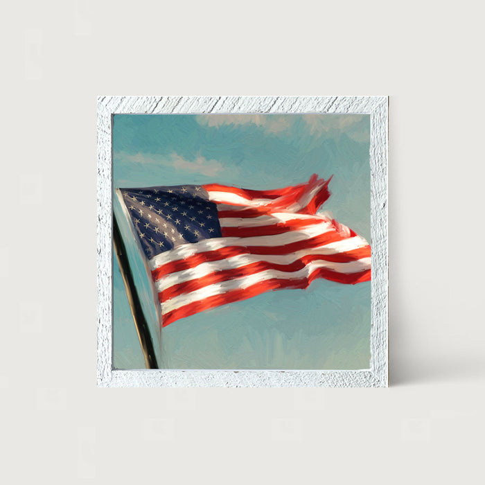 Flag Waving in The Sky - Framed art
