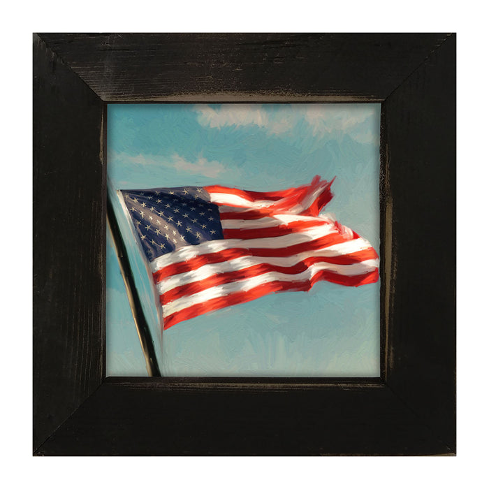 Flag Waving in The Sky - Framed art