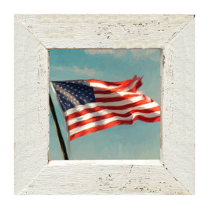 Flag Waving in The Sky - Framed art