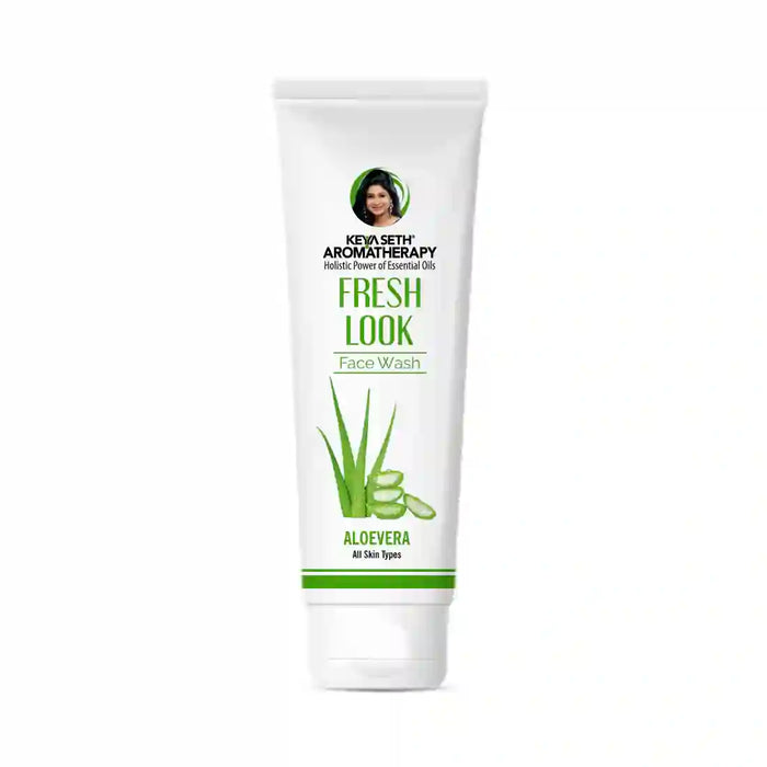 Fresh Look Aloe Vera Face Wash, with Lemon Essential Oil, Mild Hydrating, Moisturizing, Foaming, All Skin Types - Keya Seth Aromatherapy