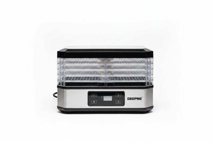 Geepas GFD63013N digital food dehydrator 5 trays white background