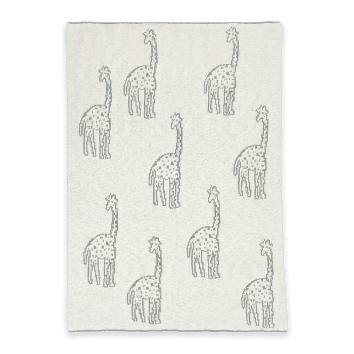 Giraffe - Reversible Jacquard Sweater Knit Baby Blanket (Organic Cotton)