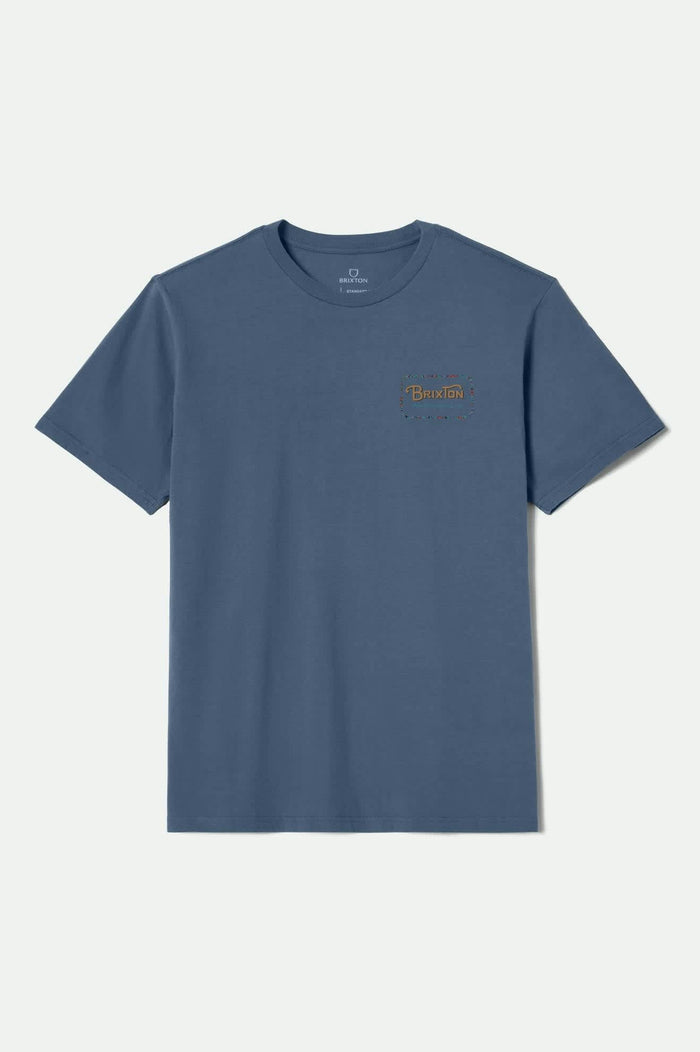 Men's Grade S/S Standard T-Shirt in the color Harbor Blue/Black/Marble Teal - Front Product View