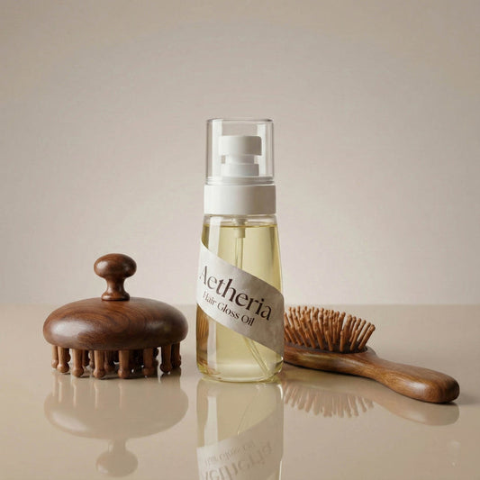 Hair Care Trio + Hair Gloss Oil, Hair Brush, Scalp Massager