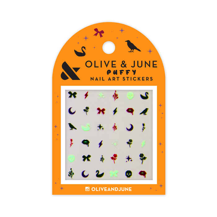 Halloween Puffy Nail Art Stickers - Goth Glam