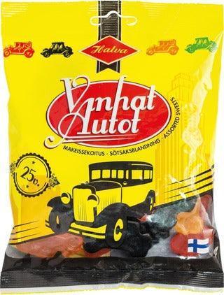 Halva Old Cars Salmiakki Licorice 170g Classic Treat - Soposopo