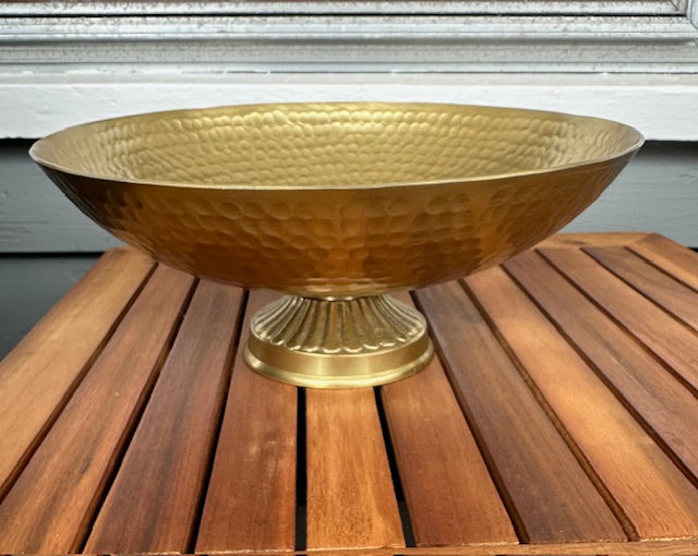 Hammered Bowl with Pedestal