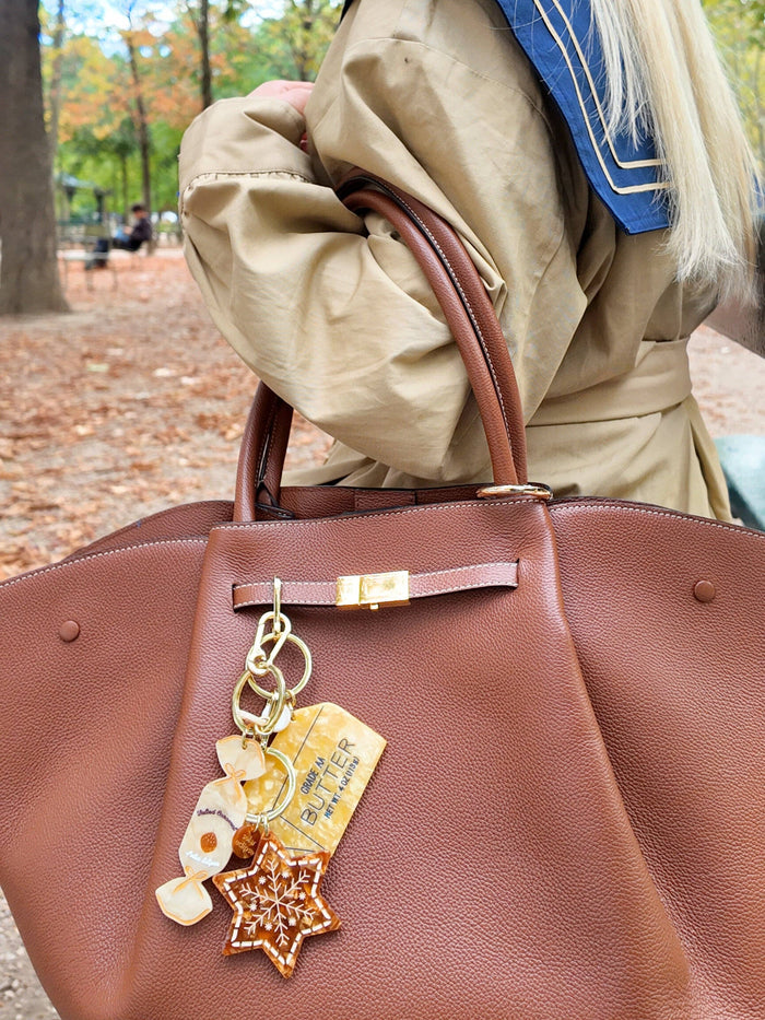Hand-painted Butter Bag Charm + Keycharm | Eco-Friendly