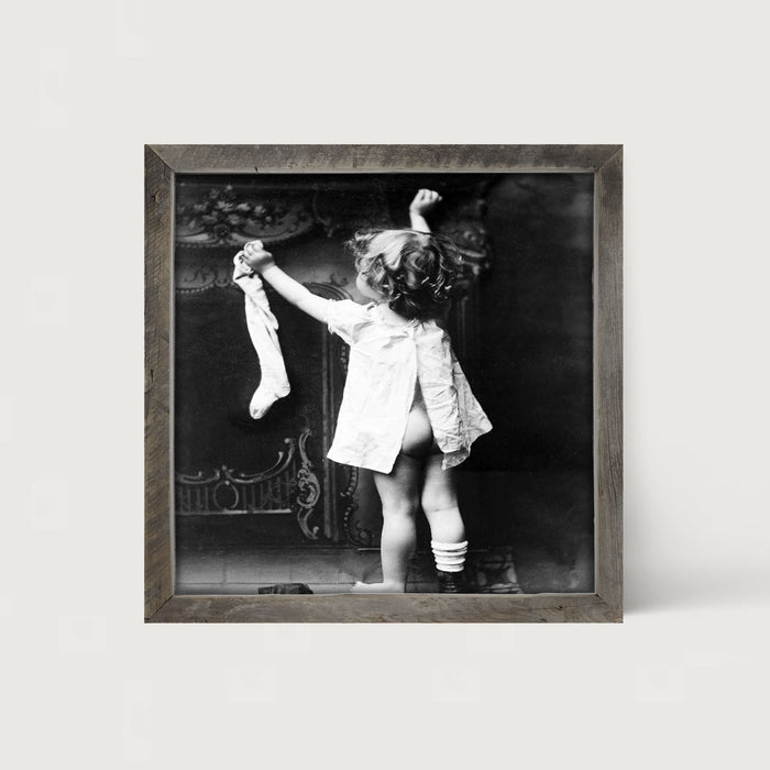 Hanging Her Stocking - Framed art