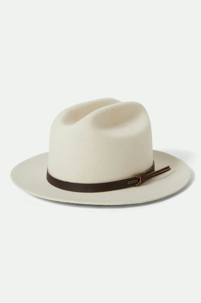 Unisex Hitch Ranch Fedora in the color Off White - Front Product View