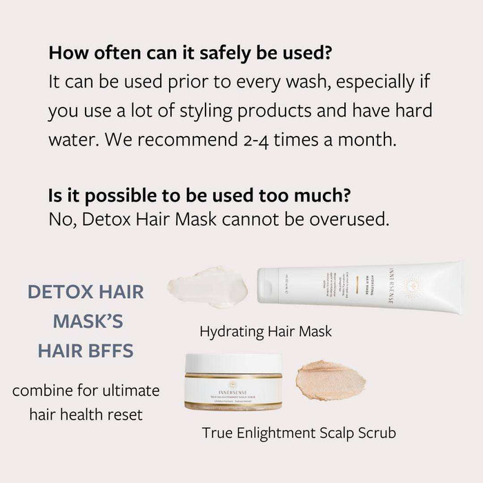 Innersense Detox Hair Mask in recyclable packaging with charcoal and kaolin clay for clarifying detox treatment