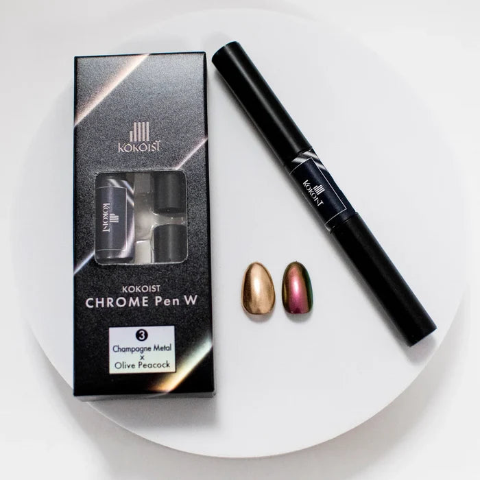 KOKOIST Chrome Pen W 03 Champagne Metal x Olive Peacock