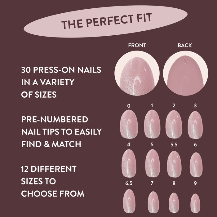 Kylie Coded Pink Cat-Eye Press-On Nails