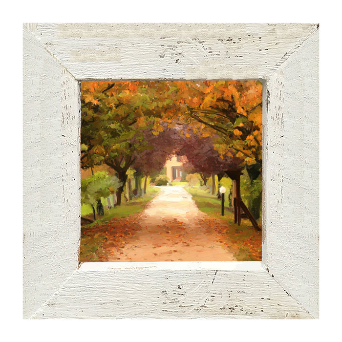 Leaves on sidewalk - Framed art