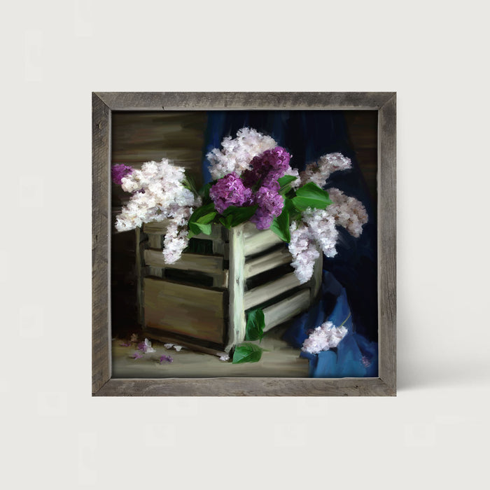 Lilacs in a Crate - Framed art