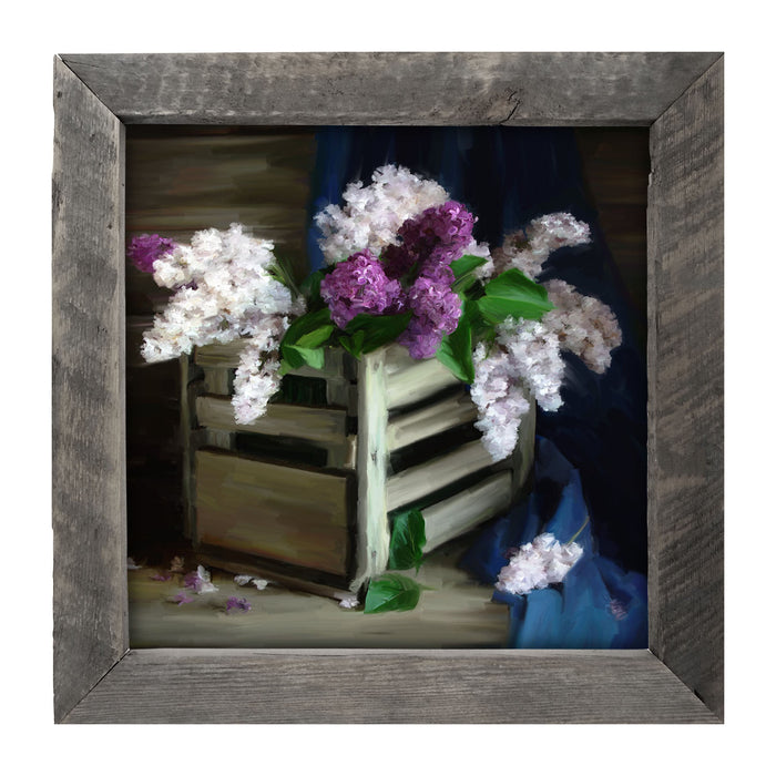 Lilacs in a Crate - Framed art