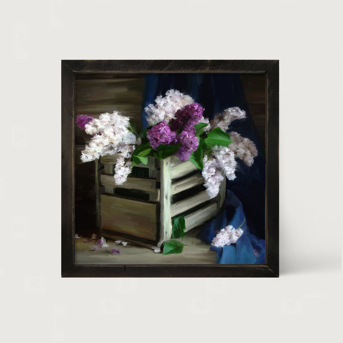 Lilacs in a Crate - Framed art