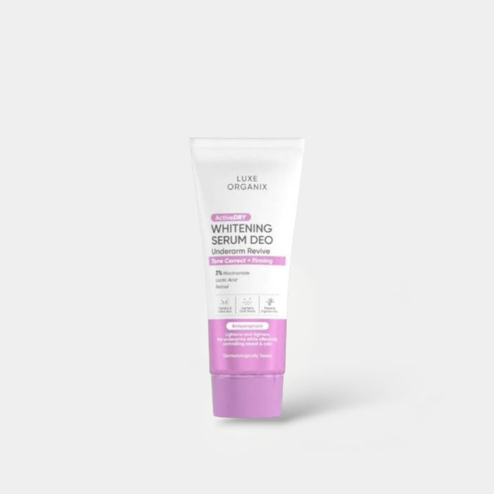 Luxe Organix Active Dry Whitening Serum Deo Underarm Revive 50g سيروم لوكس أورجانيكس أكتيف دراي لتبييض البشرة وإزالة آثار مزيل العرق تحت الإبط - Princess Cosmetics Qatar