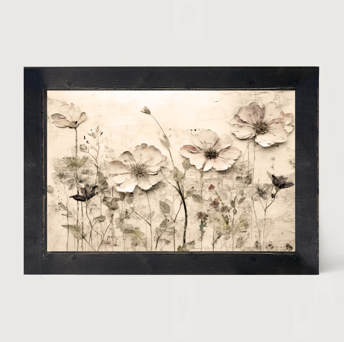 Monochrome flowers 2 - Framed art