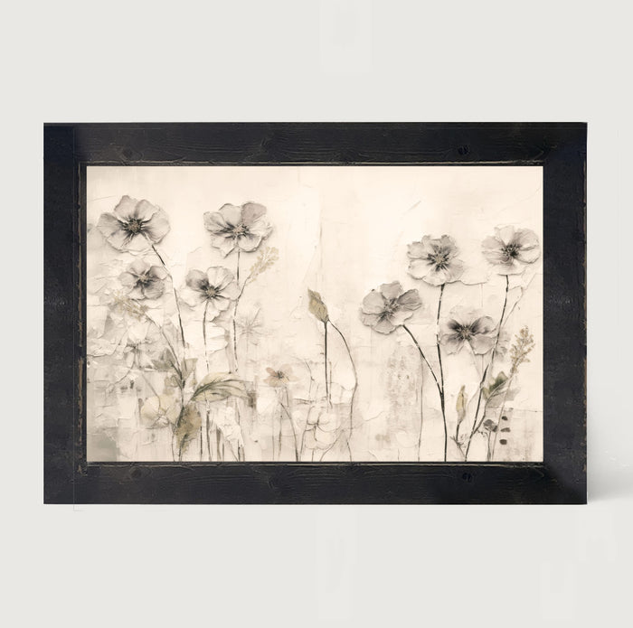 Monochrome flowers 4 - Framed art