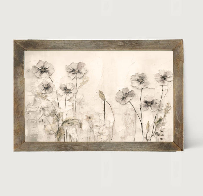 Monochrome flowers 4 - Framed art