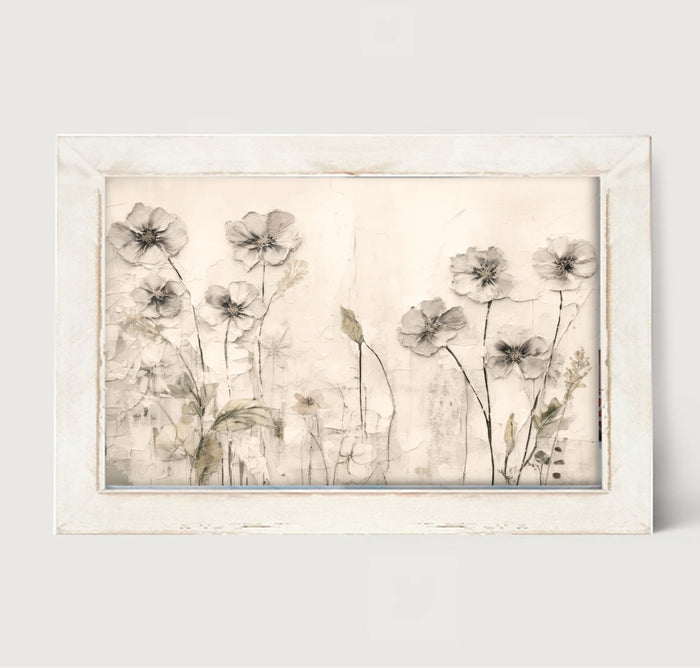 Monochrome flowers 4 - Framed art