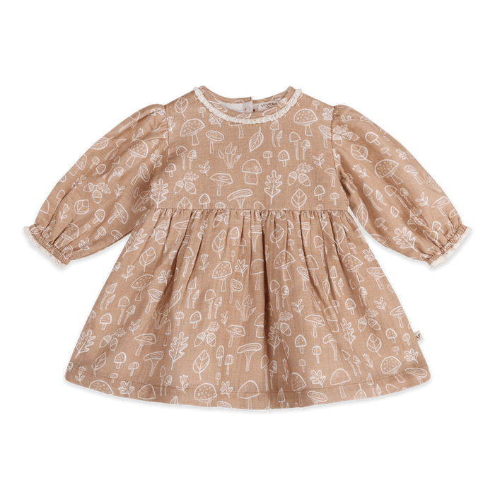 Mushroom Baby Dress & Bloomer (Organic Muslin) - Front