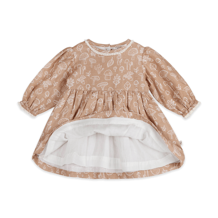 Mushroom Baby Dress & Bloomer (Organic Muslin) - Voile Lining