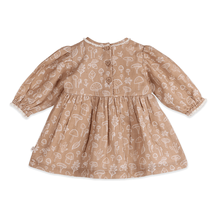 Mushroom Baby Dress & Bloomer (Organic Muslin) - Back