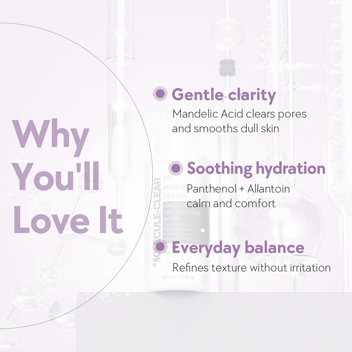 Nineless Molecule - Clear 5% Mandelic Acid Serum 30ml مصل حمض الماندليك ناينلس موليكول - كلير ٥٪ - Princess Cosmetics Qatar