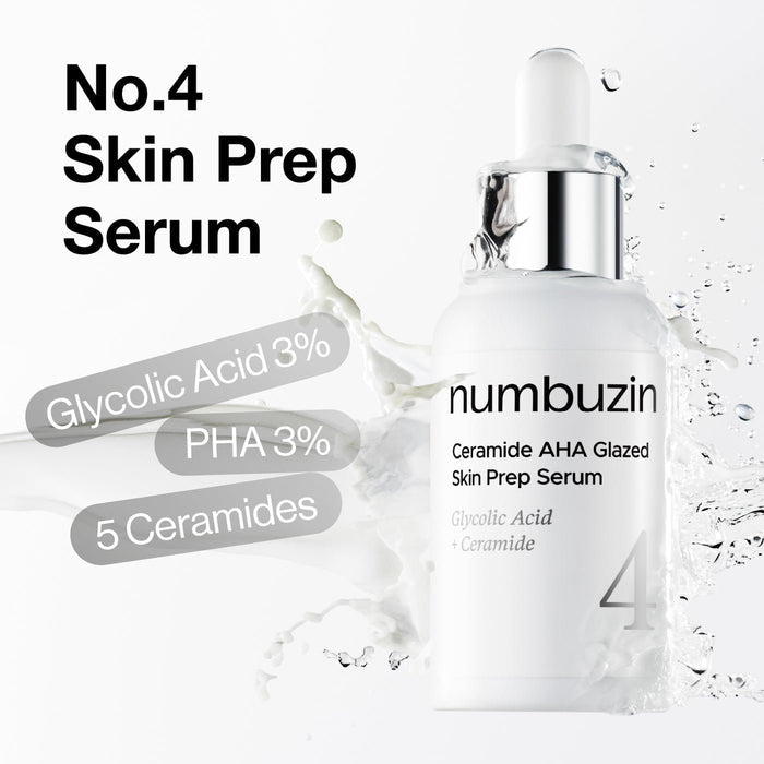 Numbuzin No.4 Ceramide AHA Glazed Skin Prep Serum 30ml سيروم نومبوزين رقم 4 سيراميد AHA لتحضير البشرة - Princess Cosmetics Qatar