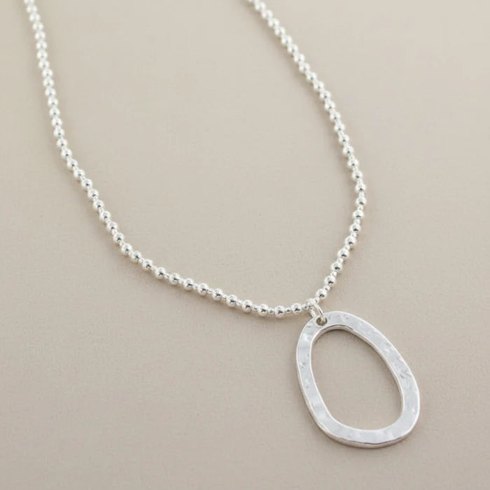 Oval Pendant Silver Ball NK SILVER