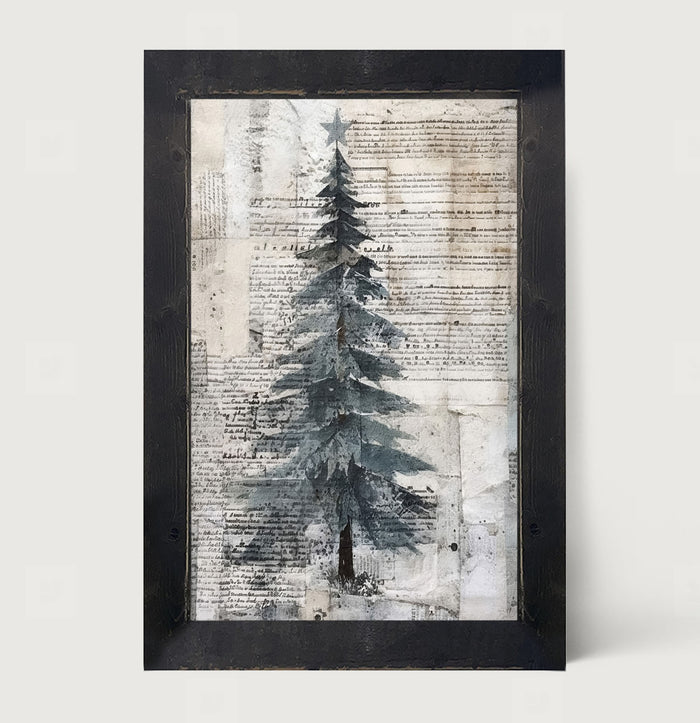 Paper-style Christmas Tree 6 - Framed art