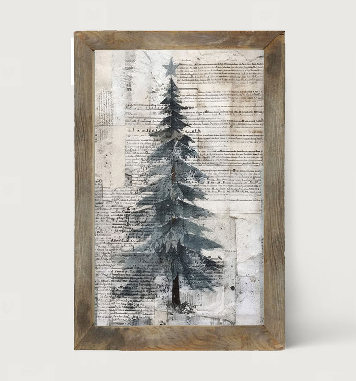 Paper-style Christmas Tree 6 - Framed art