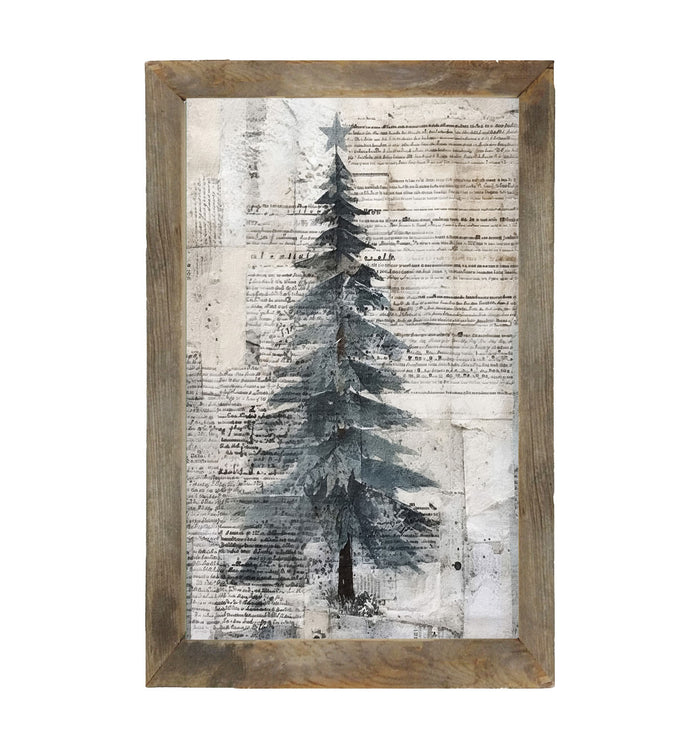 Paper-style Christmas Tree 6 - Framed art