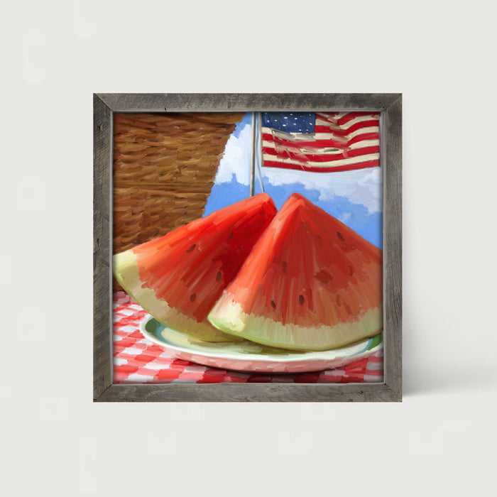 Patriotic Watermelon - Framed art