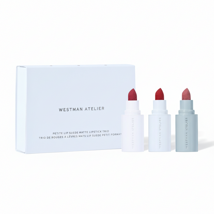 Petite Lip Suede Matte Lipstick Trio - Sfondo Bianco